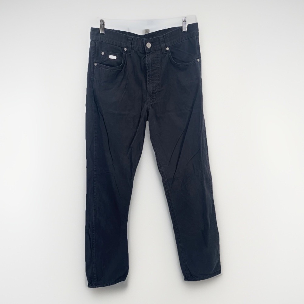 Hugo Boss Men 33x34 Dark Blue Jeans Straight Fit Casual Premium Denim